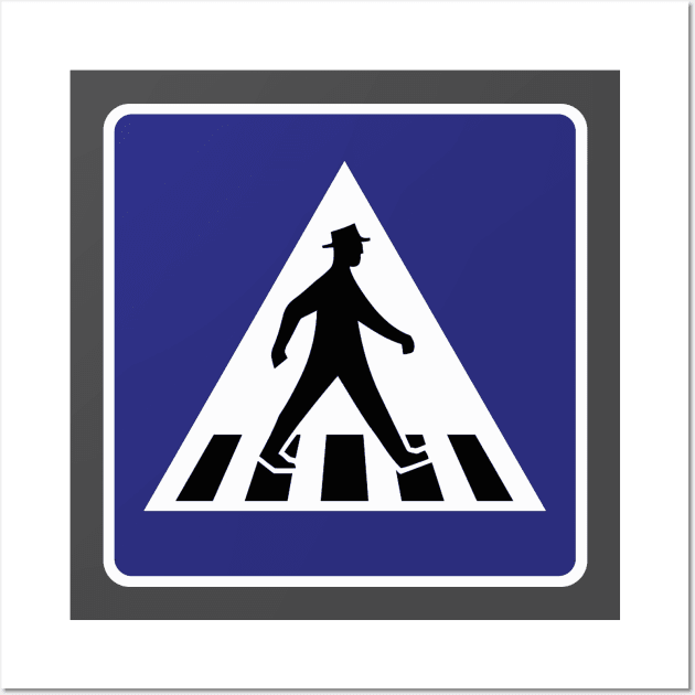 German Pedestrian Crosswalk Man with Hat Berlin Sign Wall Art by HipsterSketch